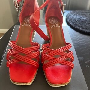 Vince Camuto Blood Orange Wedge Sandals